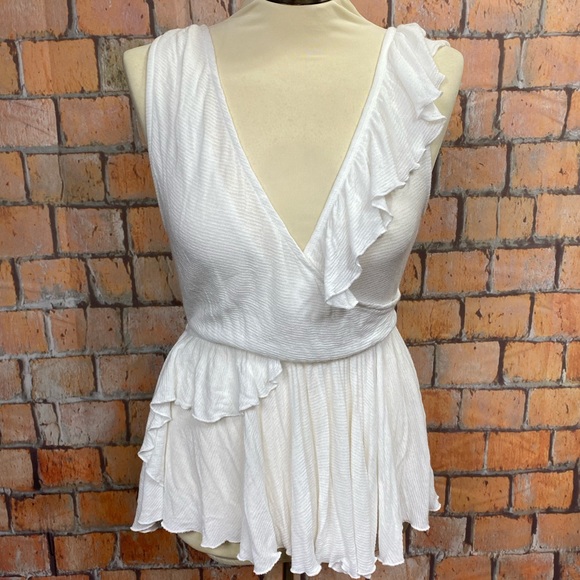 Free People Float Away Faux Wrap Ruffle Tank Top - Picture 4 of 12